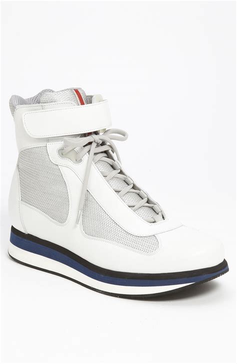 prada sneakers men white|prada men's sneakers high top.